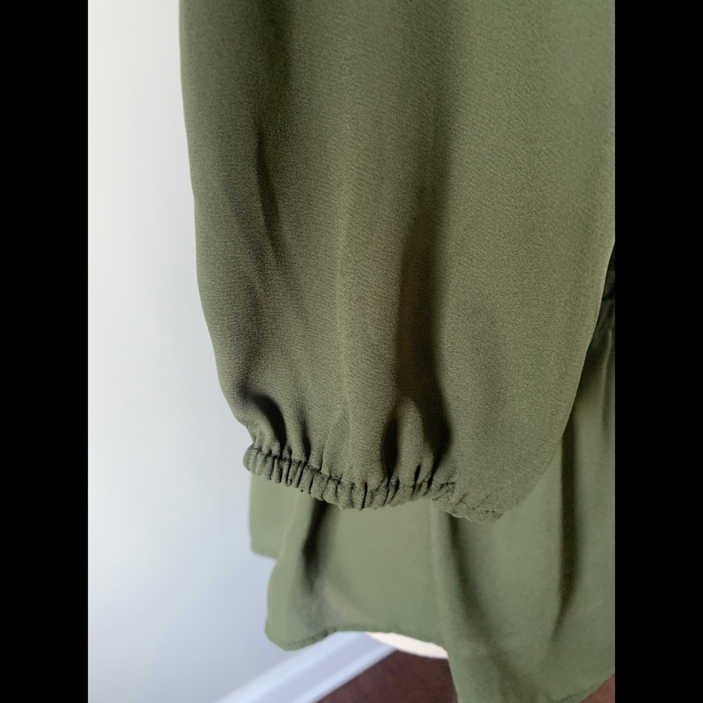 Worthington Olive Green Long Sleeve Blouse - Picture 5 of 11